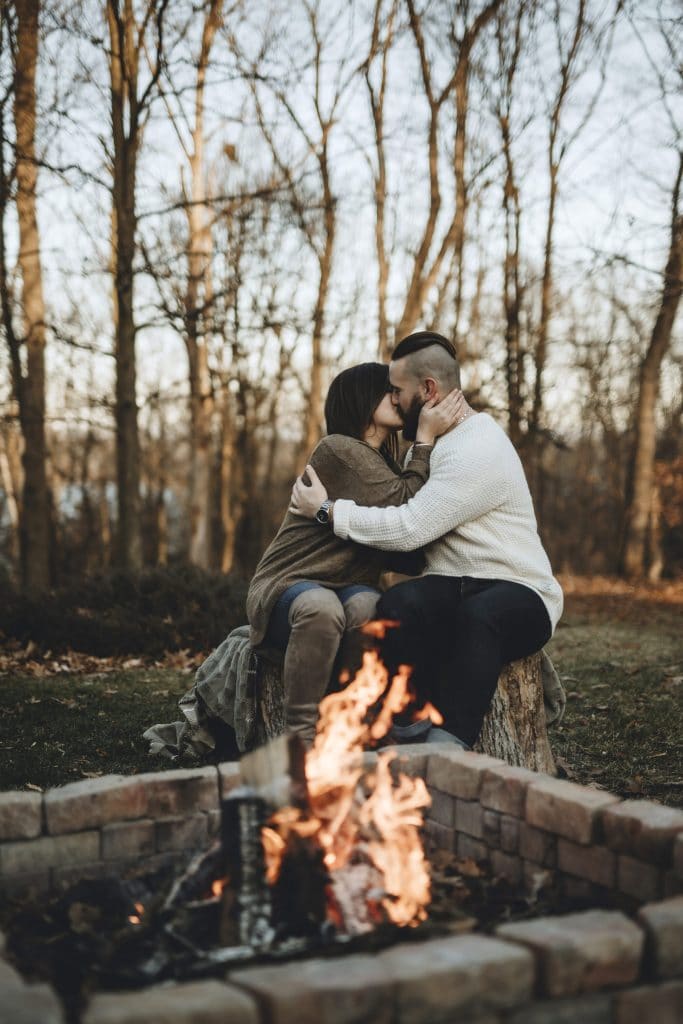 Backyard Campfire Engagement by Cindy Lottes Photography