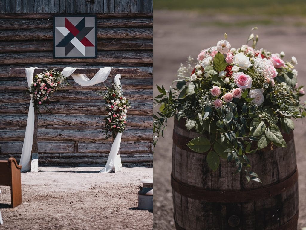 Backyard wedding flower decorations