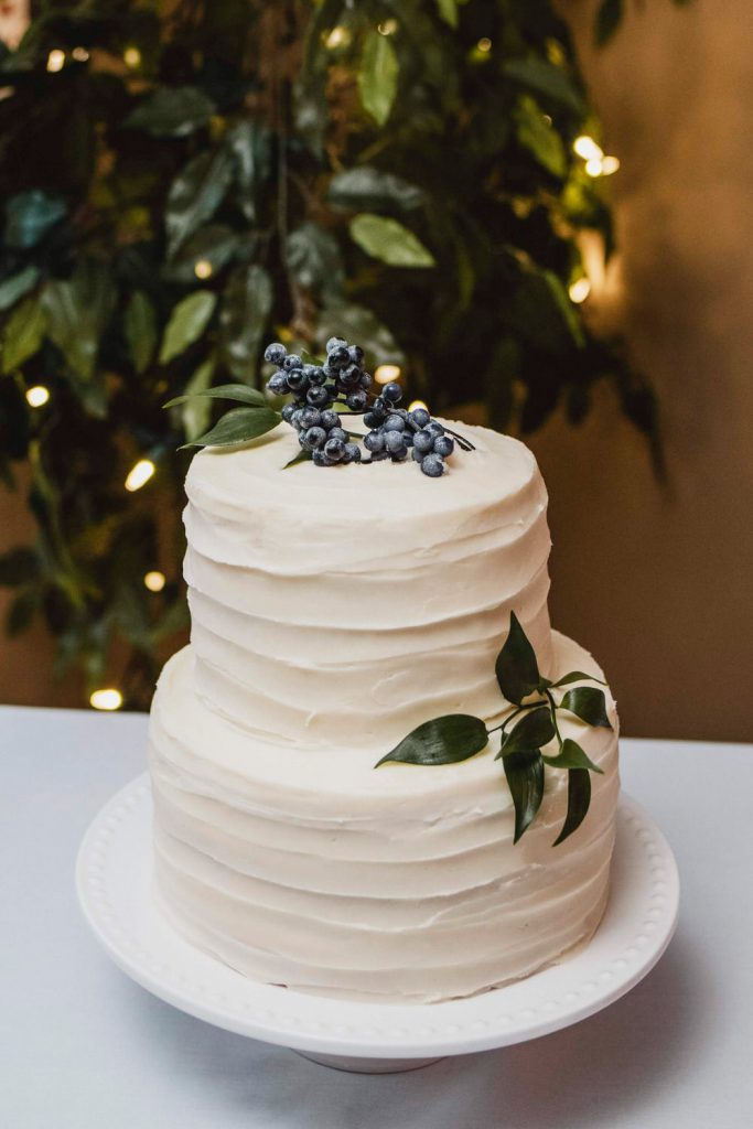 Simple Two-Tier Cake with Fresh Blueberries